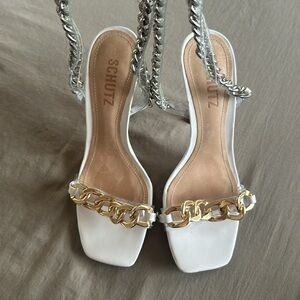 Schutz sandal white leather